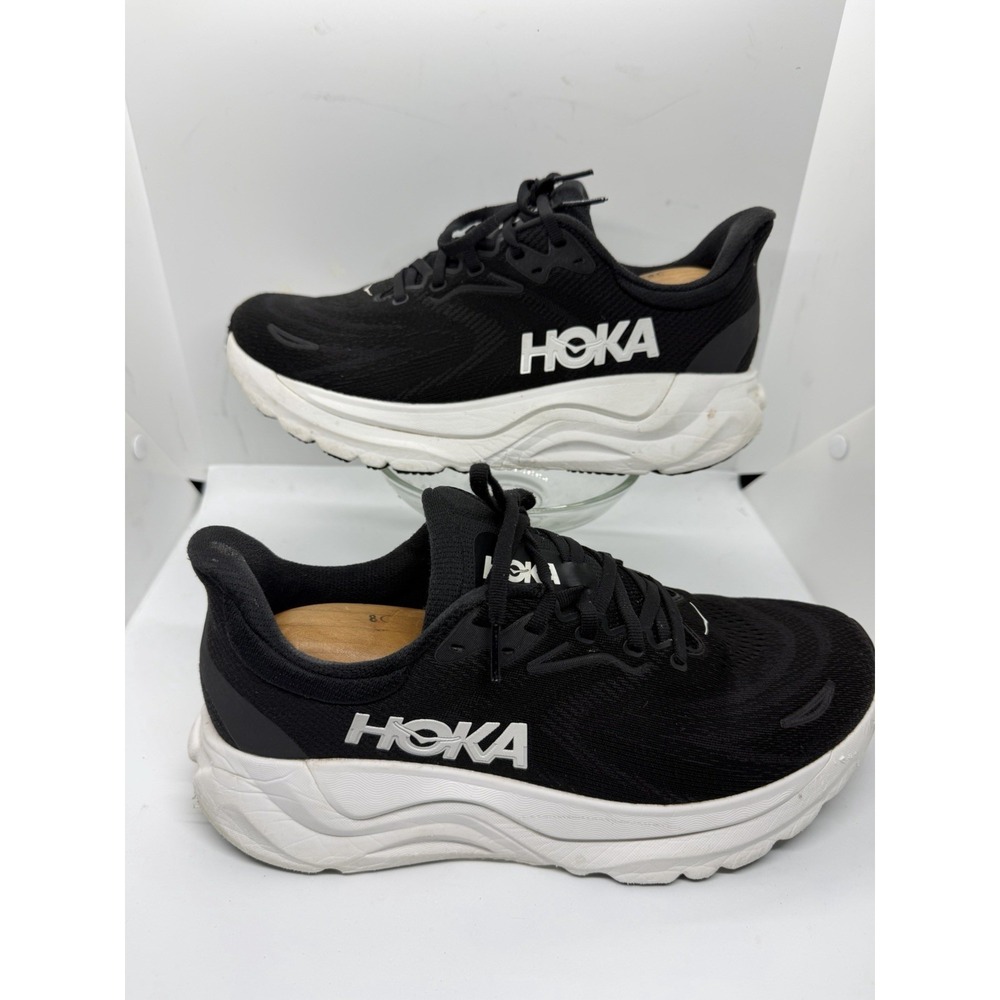 Hoka One Arahi 8 Women Size 10.5B Black White Athletic Running Shoe 1168691 BWHT